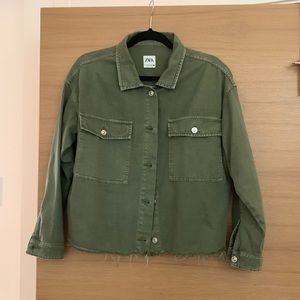 Green cropped jacket
